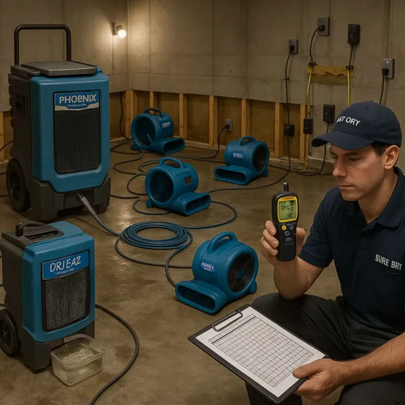 Structural Drying and Dehumidification process in Canyonville, OR